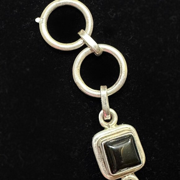 Sterling Silver & Onyx Bracelet + Earrings Set w/ Bonus Ring & Bags - Picture 12 of 15